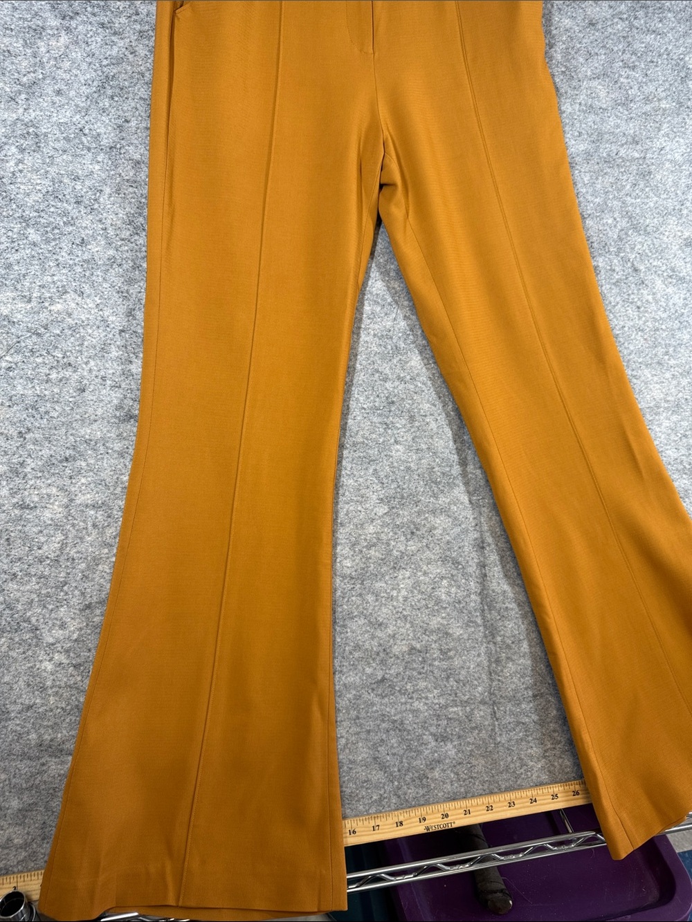 A.L.C. Foster Belted Flare Pants Mustard Size 10 Quiet Luxury Chic Office Career - Picture 3 of 14